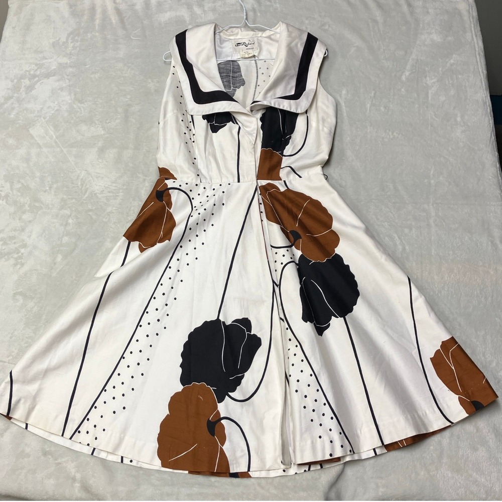 True Vintage 60s Tori Richard Honolulu Hawaiian‎ Dress Sailor Collar Sz 14